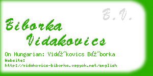 biborka vidakovics business card